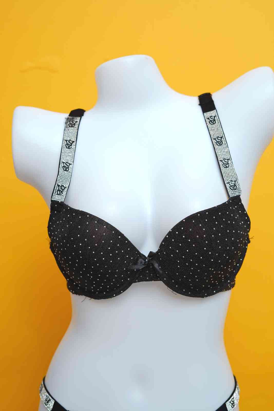 Sparkle Victoria Secret Pushup Bra and Thong Set