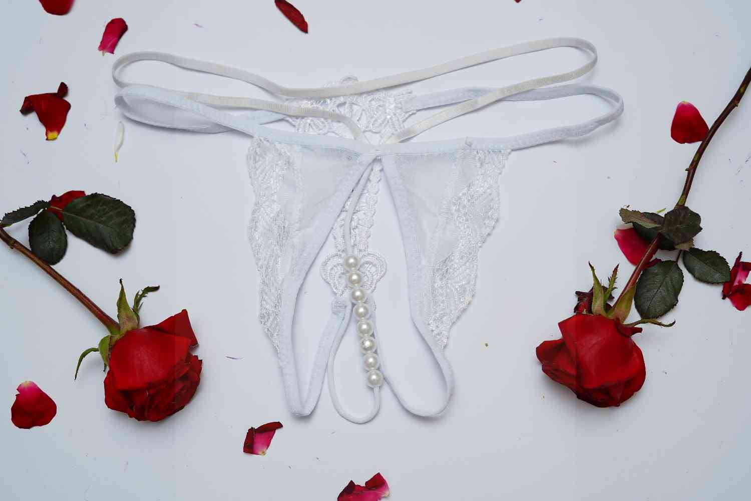 Feminique Lace women's Erotic Panties with Pearl