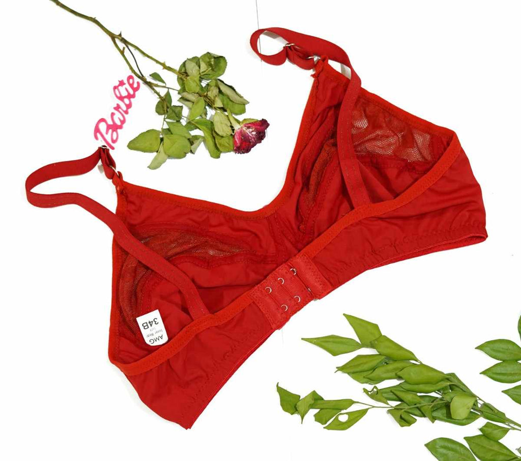 Silk Half Net Wireless Lace Bra
