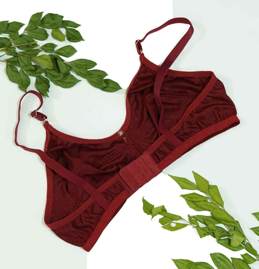 Silk Floral Non Padded Bra