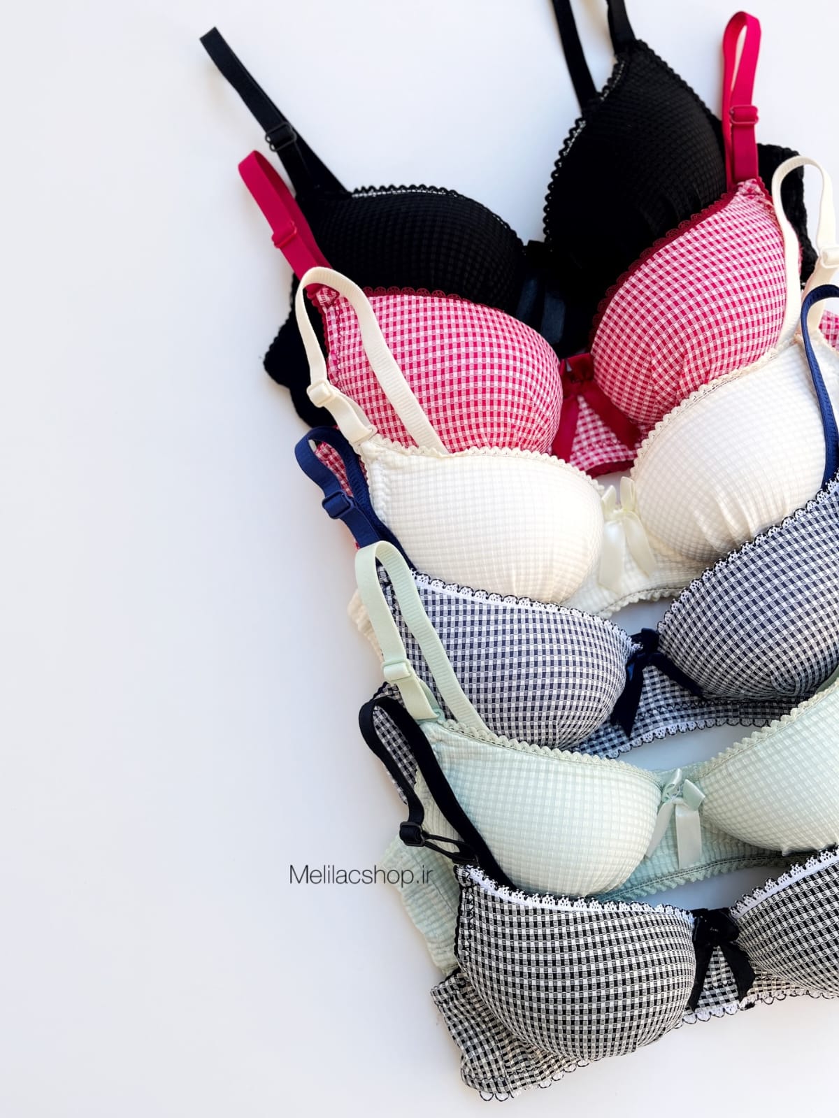 Premium Checkered Comfort Bra – Stylish 3 Color Set