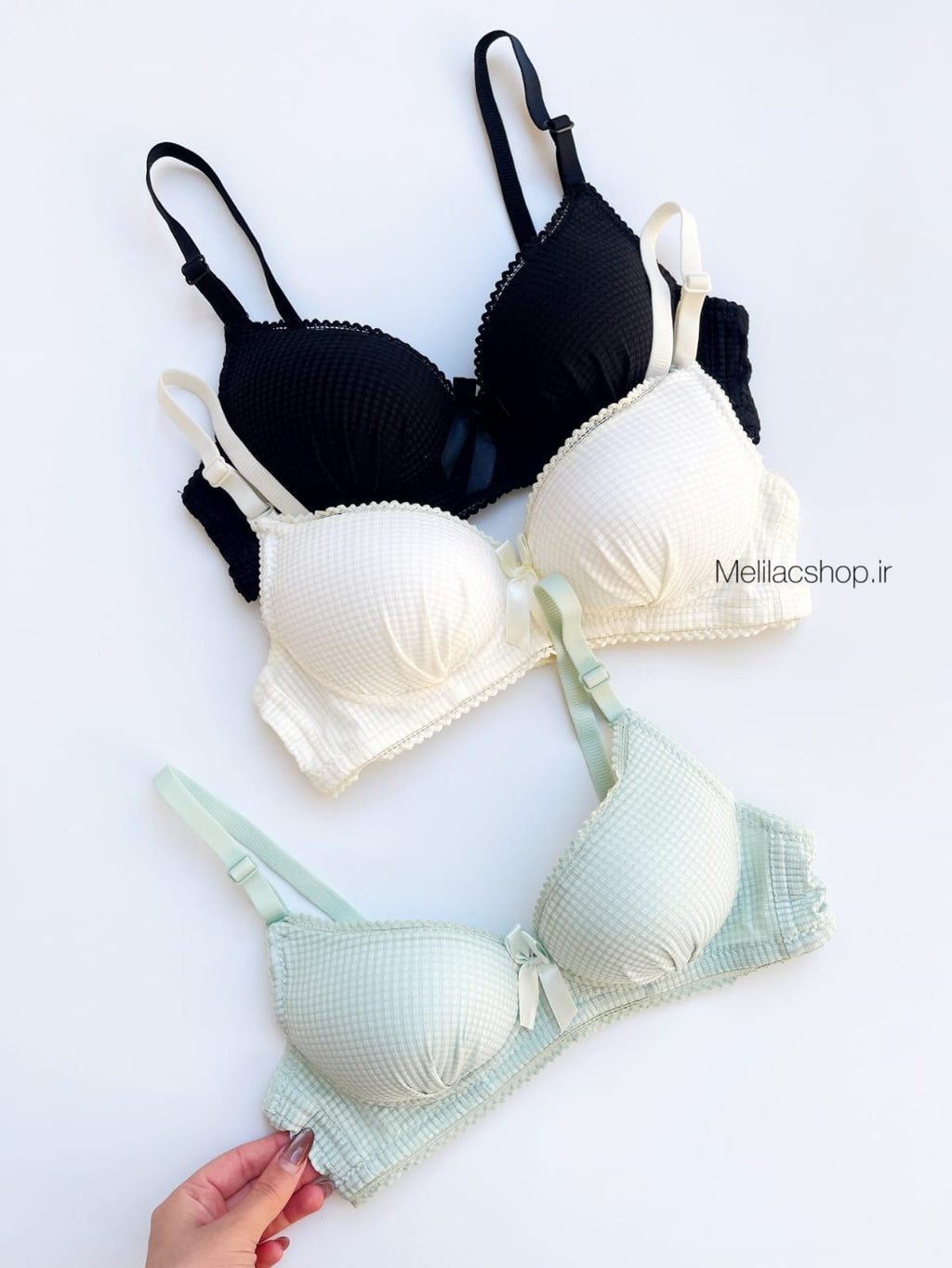 Premium Checkered Comfort Bra – Stylish 3 Color Set