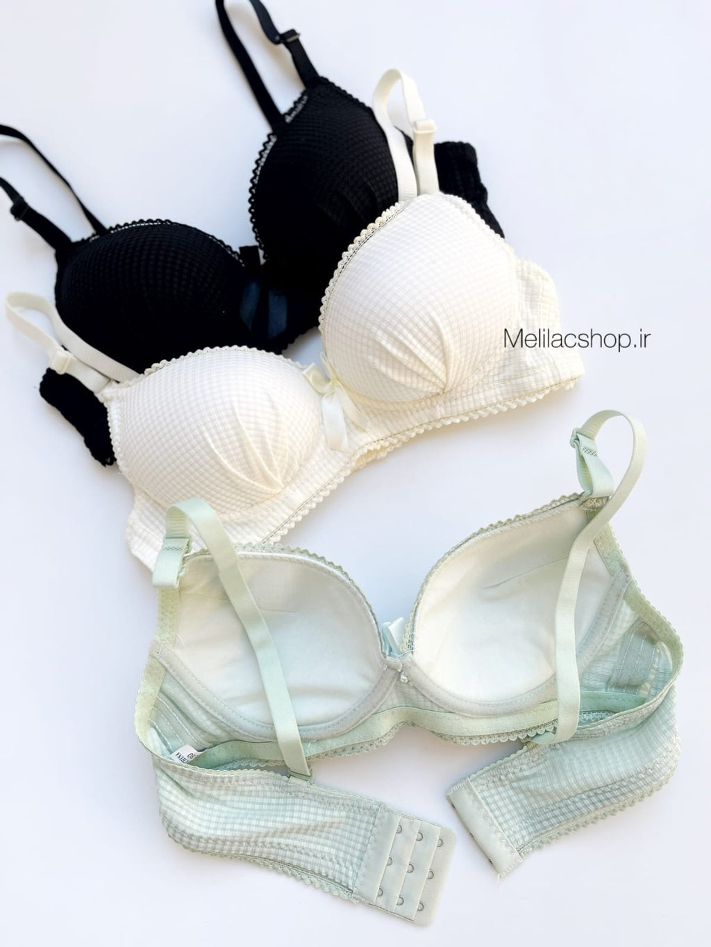 Premium Checkered Comfort Bra – Stylish 3 Color Set