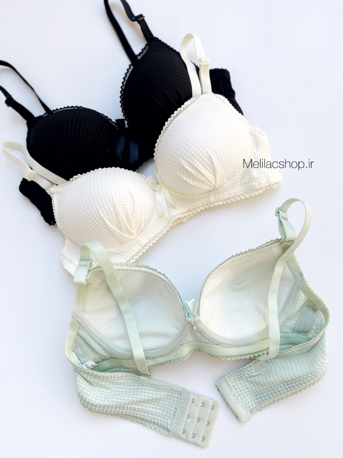 Premium Checkered Comfort Bra – Stylish 3 Color Set