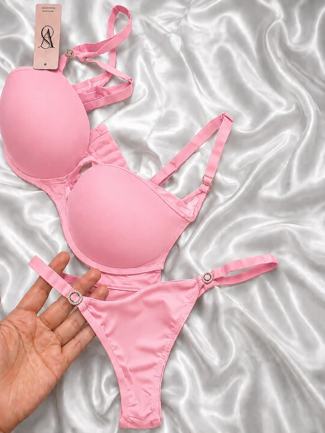 Luxury Padded Bra & Matching Thong Set – Stylish Designer Lingerie Set