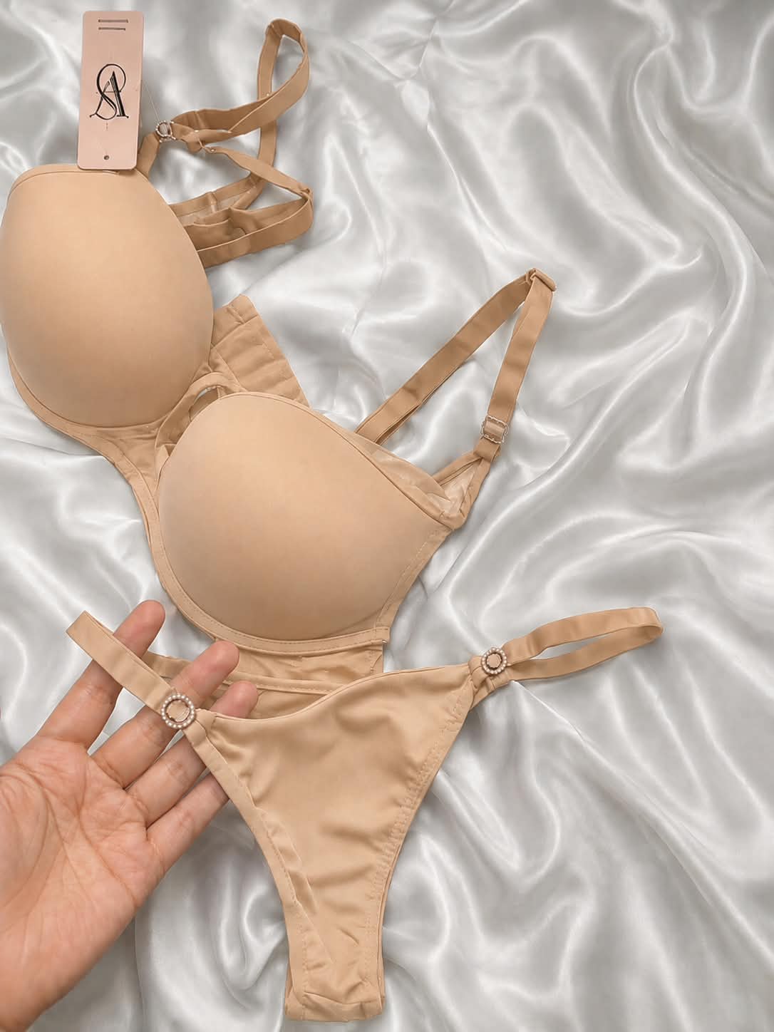 Luxury Padded Bra & Matching Thong Set – Stylish Designer Lingerie Set