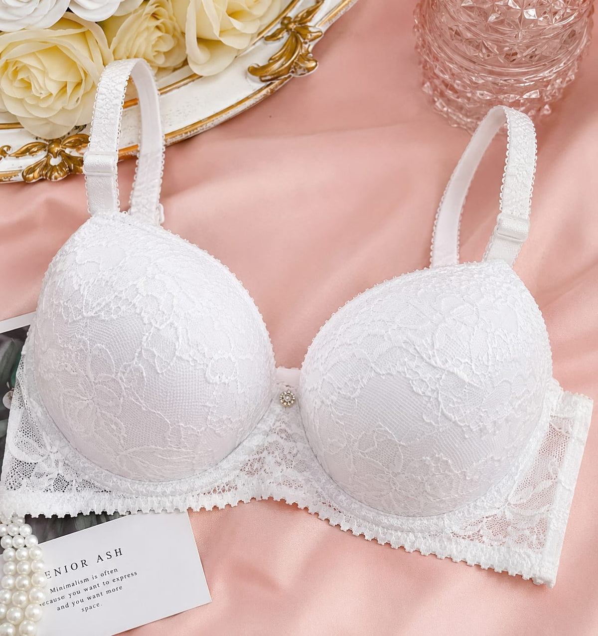 (32-46)D Elegant & Lacy Plus Size Bra(087)