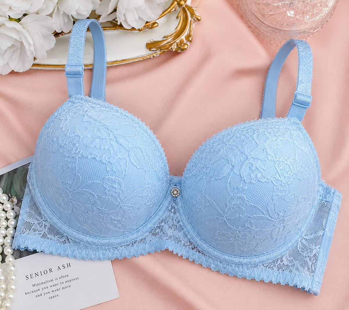(32-46)D Elegant & Lacy Plus Size Bra(087)