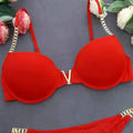 Luxury Gold Chain Push-Up Bra Set